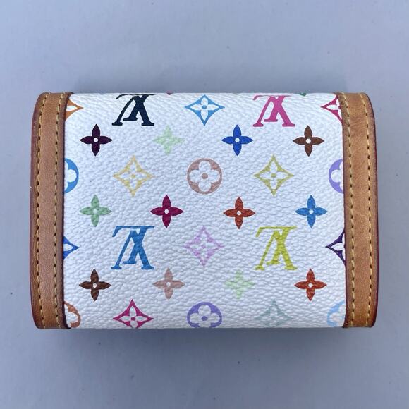 Louis Vuitton Takashi Murakami Snap Card Case Wallet Monogram Multicolor White - Picture 3 of 16